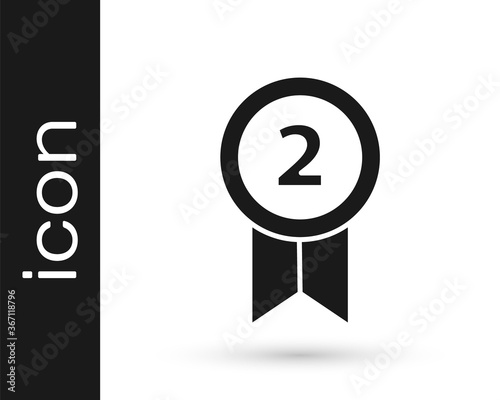 Grey Medal icon isolated on white background. Winner achievement sign. Award medal. Vector Illustration.