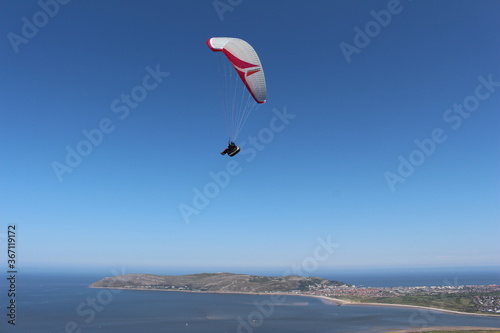 paraglider over the sea