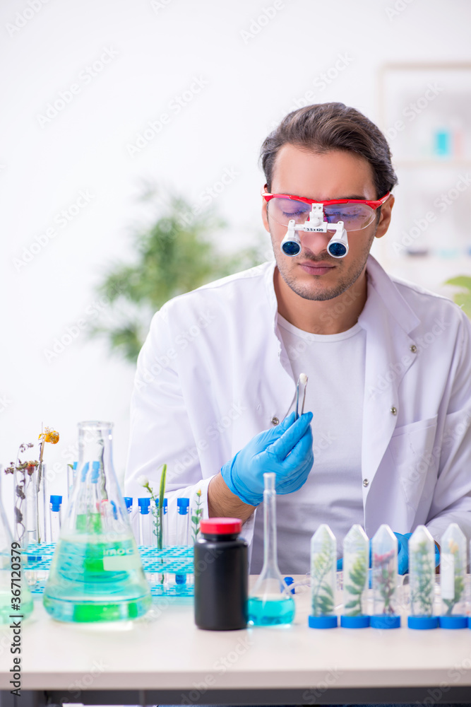 Young male chemist working in the lab Young male chemist working in the lab