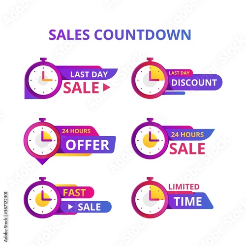 Sales countdown banner collection Vector