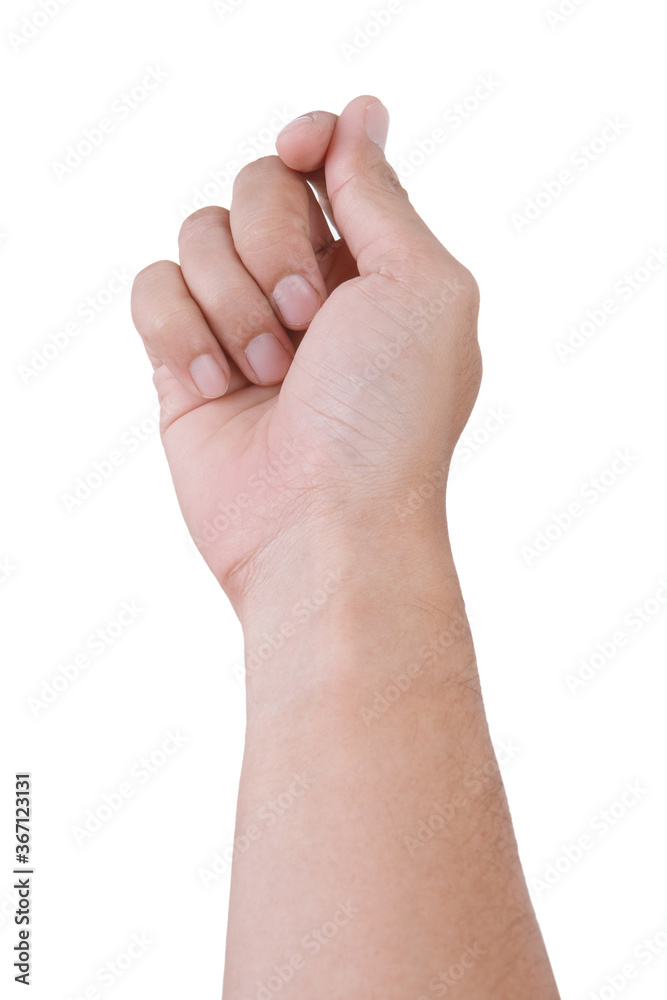 Male asian hand gestures isolated over the white background. Grab Round Thing with five fingers Action. Male asian hand gestures isolated over the white background. Grab Round Thing with five fingers Action.