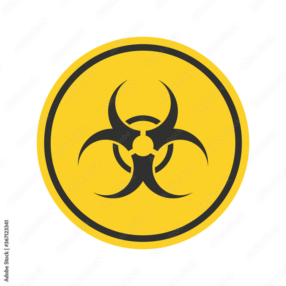 Radiation toxic Sign. Radiation nuclear vector icon. Symbol of Warning toxic in a black frame on yellow background. Radiation toxic Sign. Radiation nuclear vector icon. Symbol of Warning toxic in a black frame on yellow background.