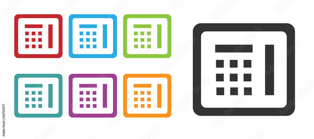 Black Safe icon isolated on white background. The door safe a bank vault with a combination lock. Reliable Data Protection. Set icons colorful. Vector Illustration. Black Safe icon isolated on white background. The door safe a bank vault with a combination lock. Reliable Data Protection. Set icons colorful. Vector Illustration.