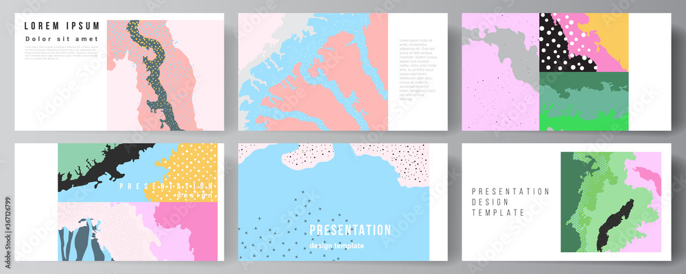 Vector layout of the presentation slides design templates, multipurpose template for presentation brochure, brochure cover. Japanese pattern template. Landscape background decoration in Asian style.