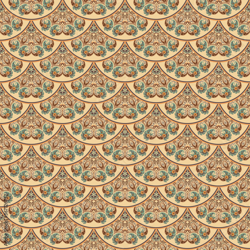 Vector seamless pattern. Ethnic nature background