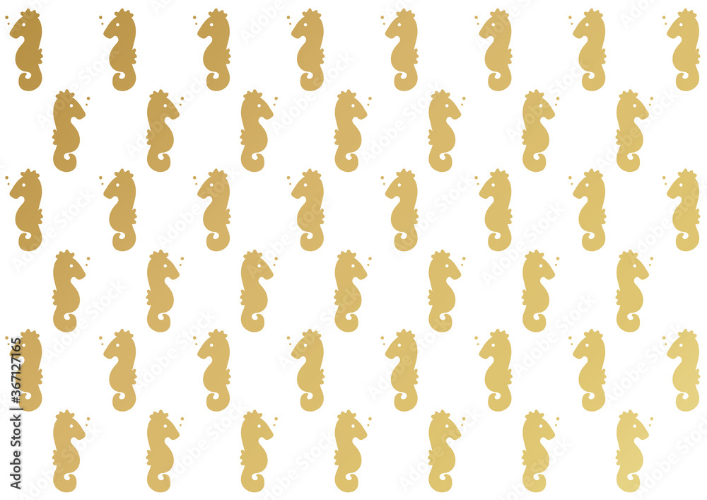 Seamless sea cute pattern with seahorse summer pattern vector