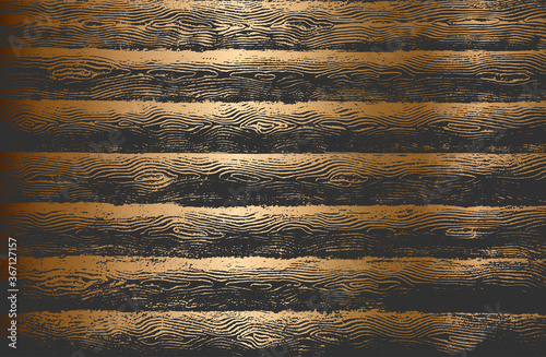 Luxury golden gradient background with distressed wooden planks, bark texture.