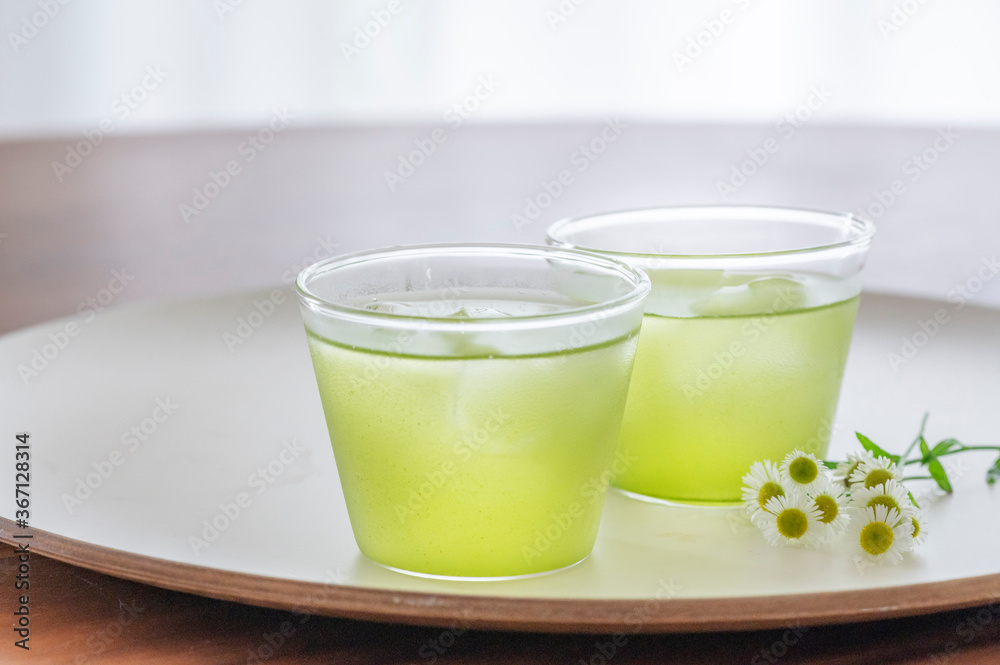 冷たい緑茶 夏イメージ 冷たい緑茶 夏イメージ