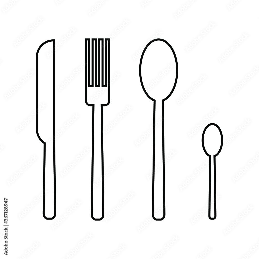 Cutlery black on a white background, icon for design, vector illustration Cutlery black on a white background, icon for design, vector illustration