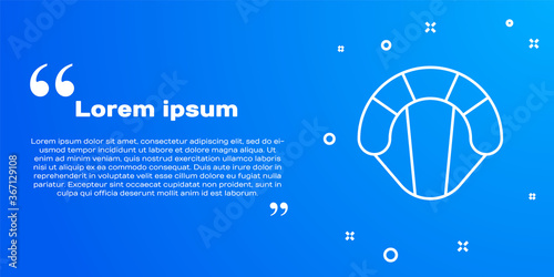 White line Parachute icon isolated on blue background. Extreme sport. Sport equipment. Vector Illustration.