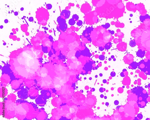 abstract background with pink paint splashes © Karolina
