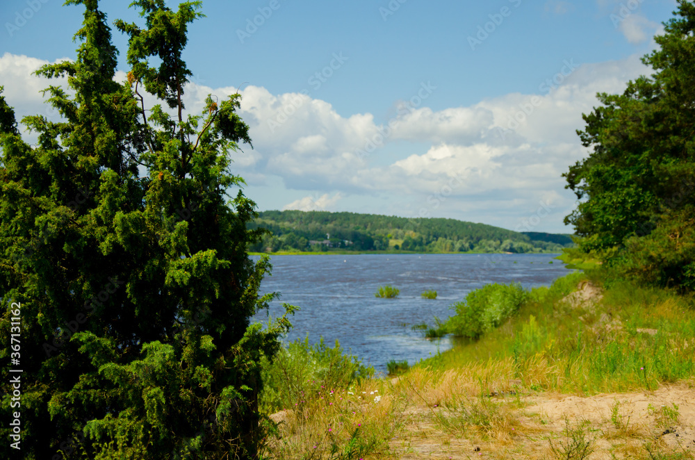 Fototapeta premium nature protection. River flows. Protect the environment. ecology