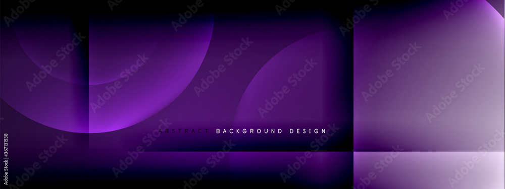 Vector abstract background - circle and cross on fluid gradient with shadows and light effects. Techno or business shiny design templates for text