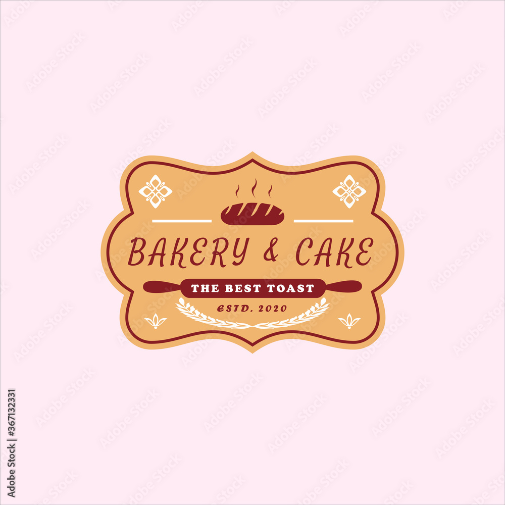 Vintage retro bakery logo badges labels stamp and sticker Stock Vector ...