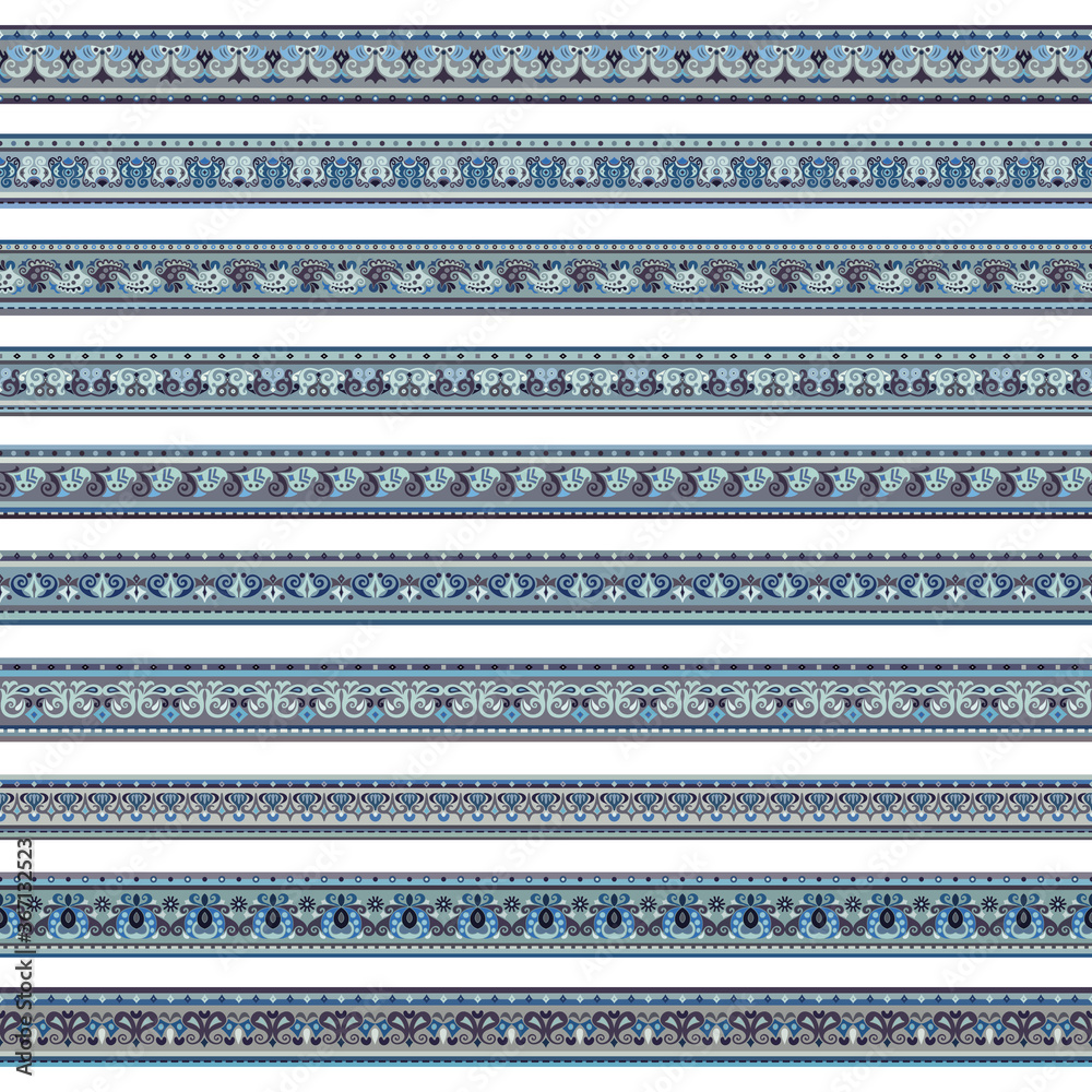 Abstract ethnic stripes. Ornamental borders set Abstract ethnic stripes. Ornamental borders set