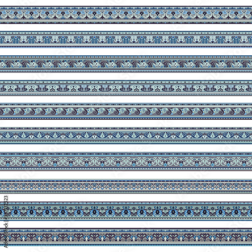 Abstract ethnic stripes. Ornamental borders set