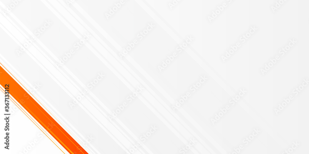 Modern simple orange white presentation background with orange stripes lines