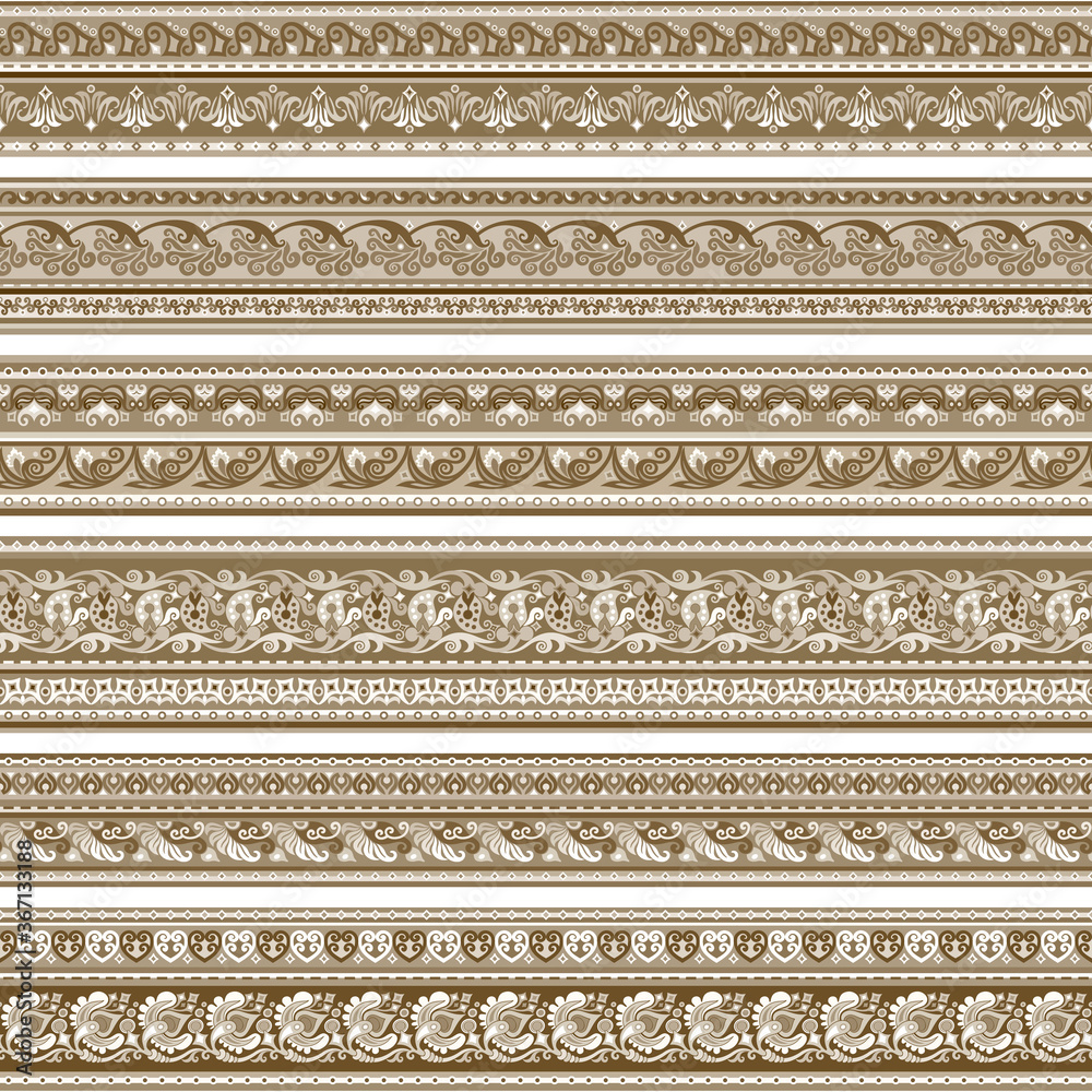 Abstract ethnic stripes. Ornamental borders set Abstract ethnic stripes. Ornamental borders set