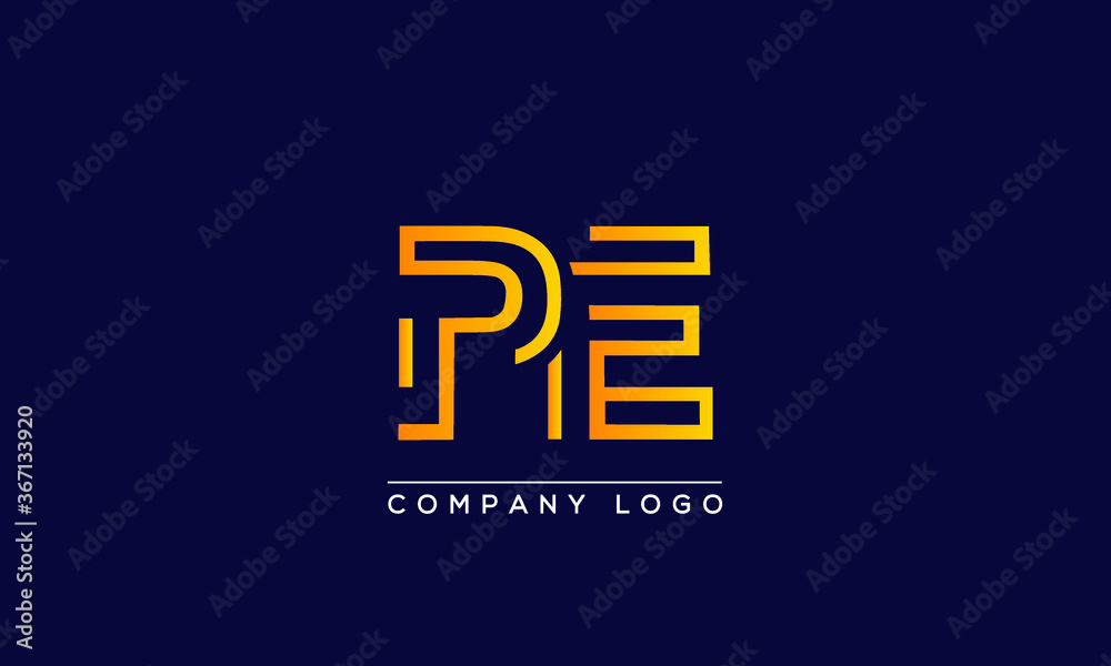 Obraz premium Creative letters PE or EP Logo Design Vector Template. Initial Letters PE Logo Design 