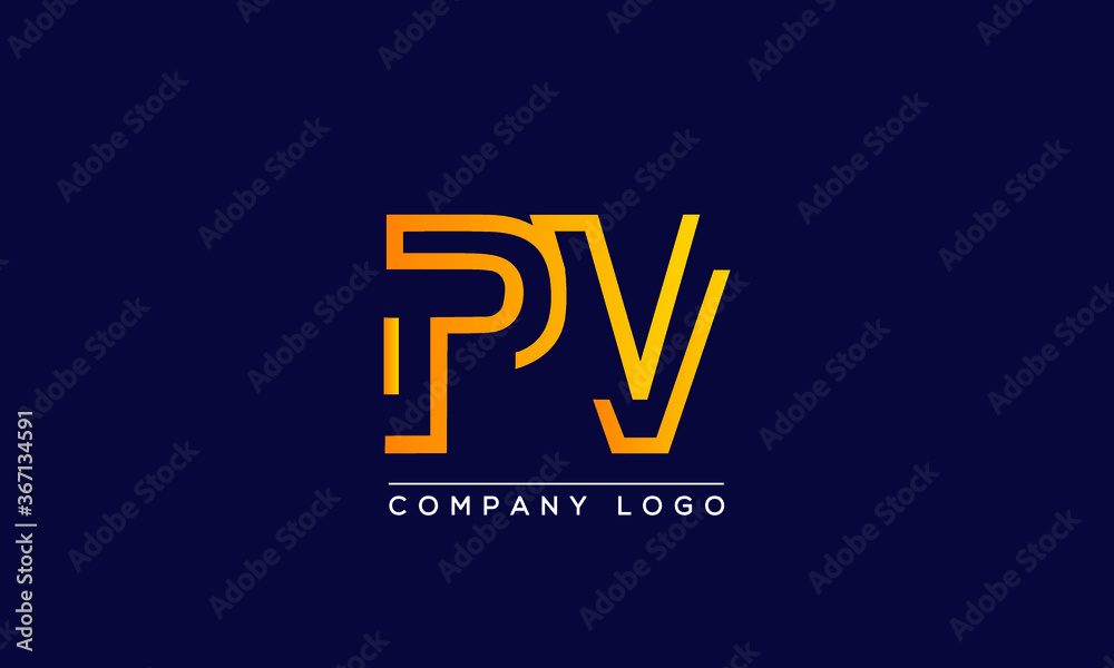 Creative letters PV  or VP Logo Design Vector Template. Initial Letters PV Logo Design	