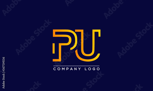 Creative letters PU or UP Logo Design Vector Template. Initial Letters PU  Logo Design	