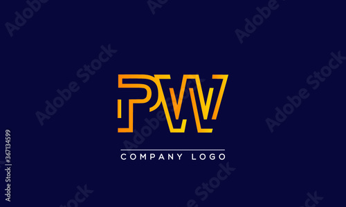 Creative letters PW or WP Logo Design Vector Template. Initial Letters PW Logo Design 