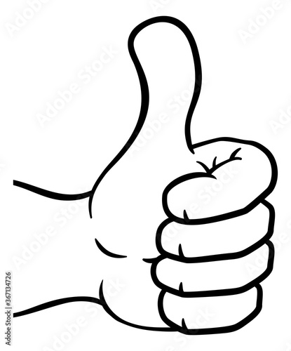 A hand icon or cartoon emoji doing a thumbs up gesture