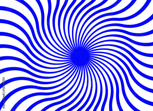 Blue Twirl Sunburst Pattern Abstract Background. Ray. Radial. Vector Illustration