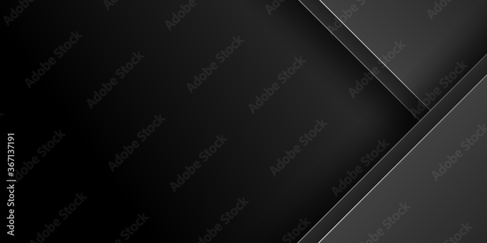 Black abstract background with 3D overlap shadow layer