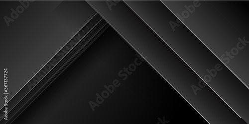 Black metal abstract background with shadow 3D overlap layers for presentation design templates