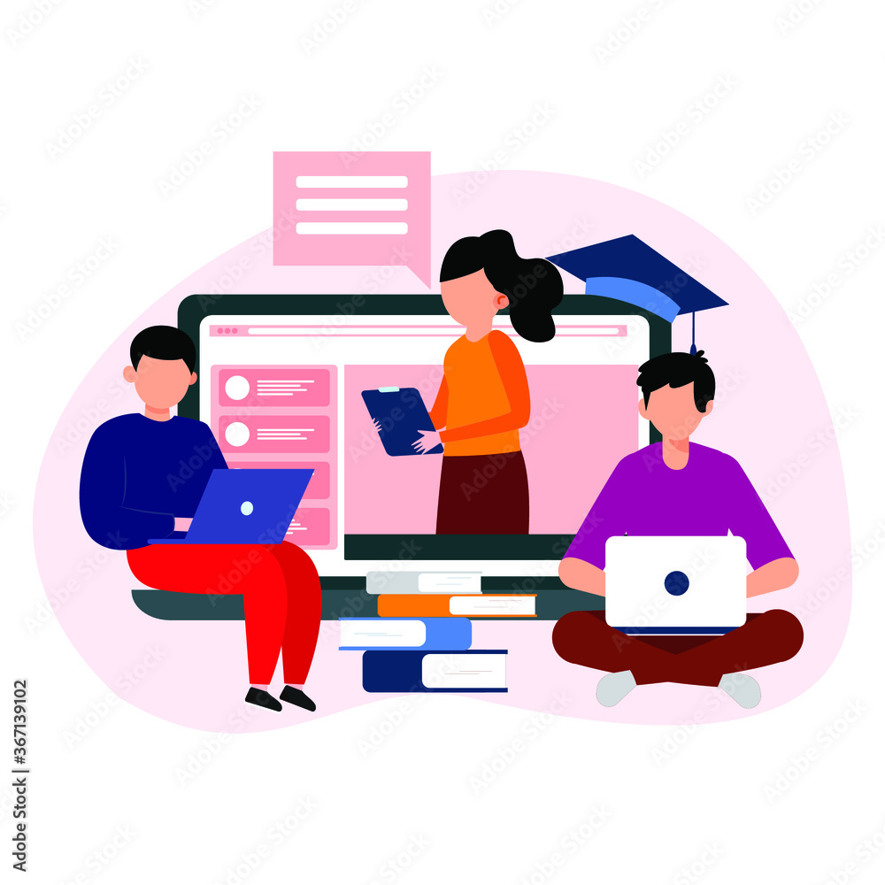 online education illustration vector icon