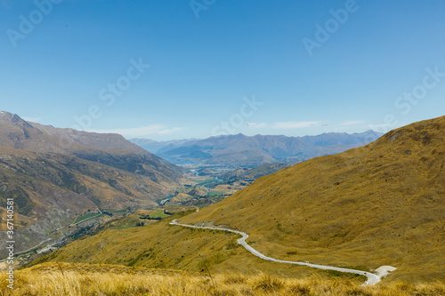 The view of Queenstown from the Pisa Conservation Area track