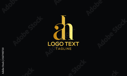 AH Lowercase Letter Logo Design Template Vector photo