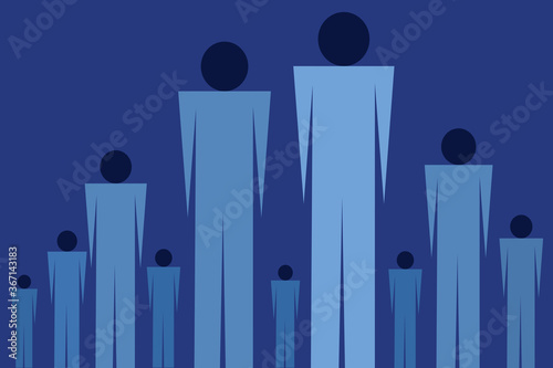 Illustration of human figures to represent a group of people standing together