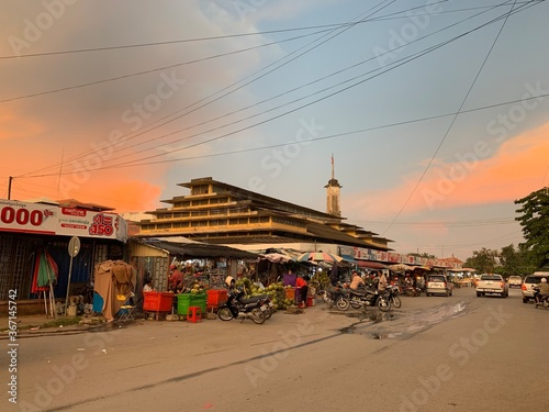 Canvastavla Marché à Battambang, Cambodge