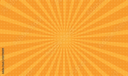 orange sun rays background with dots