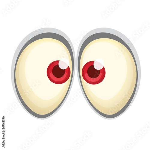 Funny cartoon monster's eyes illustration. Vector isolated