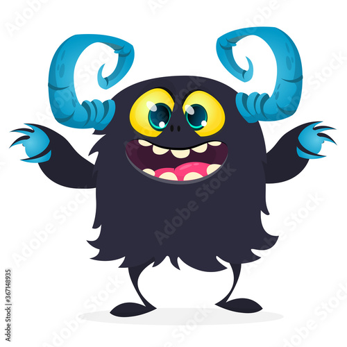 Happy cartoon monster. Halloween vector illustration isolated
