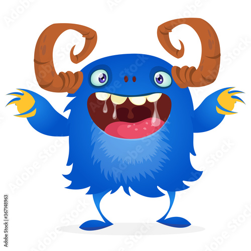 Happy cartoon monster. Halloween vector illustration isolated