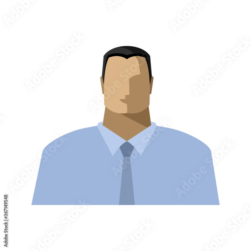 Young man in shirt and tie, flat color image portrait, icon, male avatar. Vector isolated illustration © Ксения Головина
