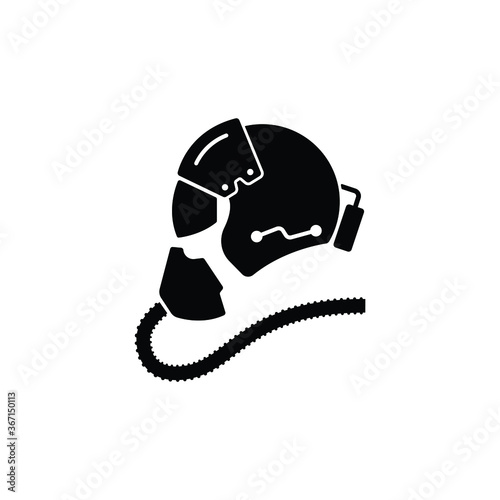 fighter aircraft pilot helmet icon isolated on white background