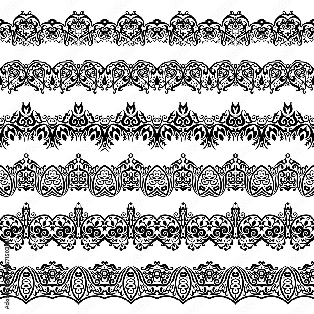 Abstract ethnic nature seamless line art stripes