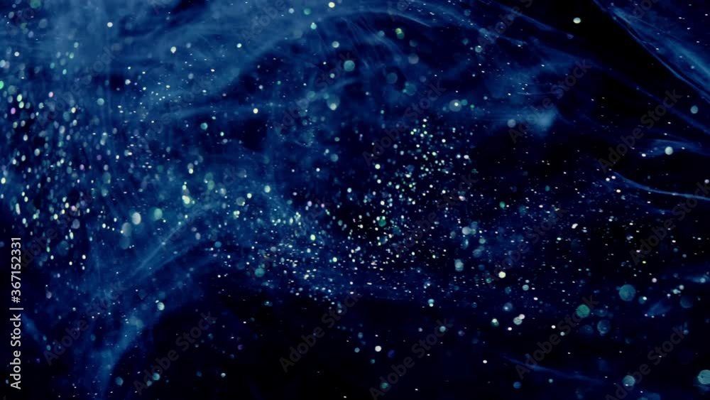 Under deep sea water moving particular cloud dust with fractal particle abstract background 4K