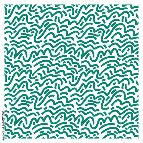 Seamless pattern of turquoise waves with blunt ends. Design for backdrops with sea, rivers or water texture.