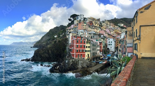 view of Riomaggiore Village in Cinque Terre