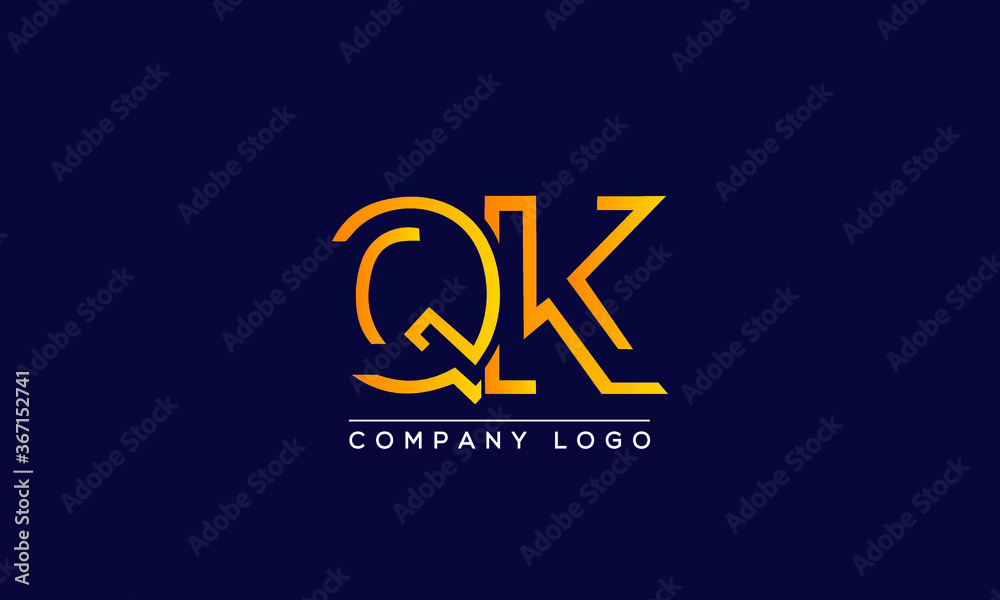 Creative letters QK or KQ Logo Design Vector Template. Initial Letters QK Logo Design Creative letters QK or KQ Logo Design Vector Template. Initial Letters QK Logo Design