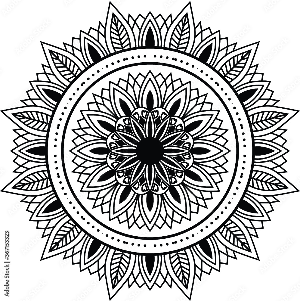 Circular mandala isolated for henna or tattoo. mandala for coloring book . mandala Islamic style . decorative mandala Design Circular mandala isolated for henna or tattoo. mandala for coloring book . mandala Islamic style . decorative mandala Design
