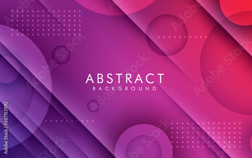 Purple circle color background. Dynamic textured geometric element design with dots decoration. Modern red and purple gradient light vector illustration.