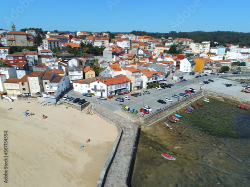 Aerial view in Palmeria. Coastal village of A Coruna.Spain