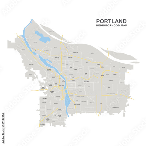 Portland (Maine) city map of administrative center of Cumberland county. Map of PORTLAND, vector